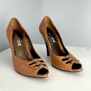 Y2K Brown Leather Heels